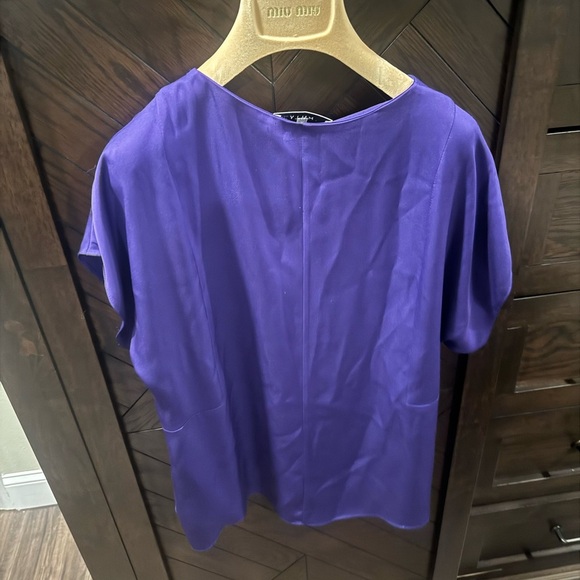 Milly purple silk top sz m - Picture 3 of 4